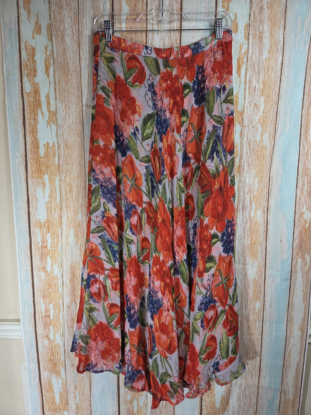 Coldwater Creek Vintage 90s Y2K Boho Reversible Floral Midi Length Skirt. Size M